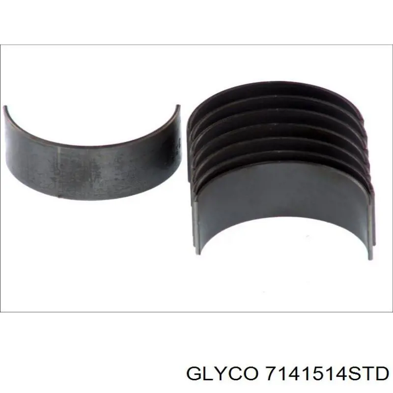 7141514STD Glyco вкладыши коленвала шатунные, комплект, стандарт (std)