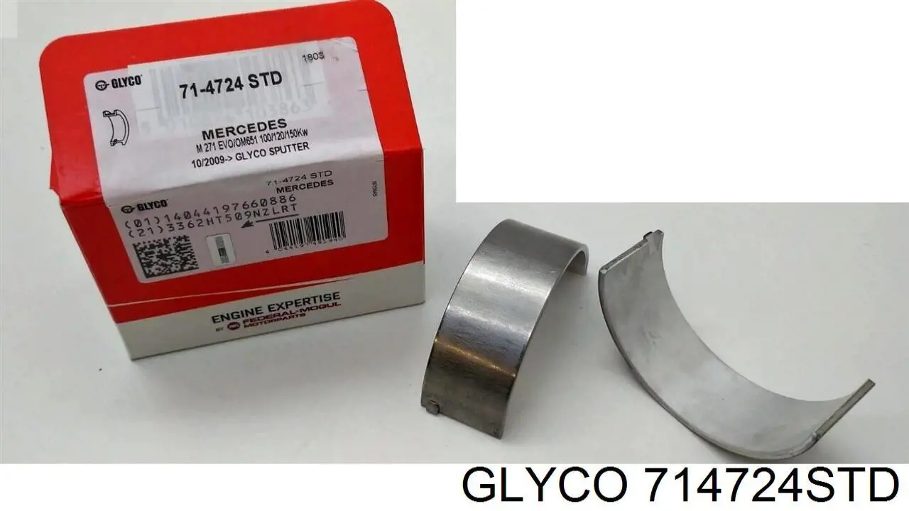 71-4724 STD Glyco вкладыши коленвала шатунные, комплект, стандарт (std)
