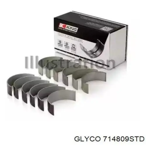 71-4809 STD Glyco вкладыши коленвала шатунные, комплект, стандарт (std)