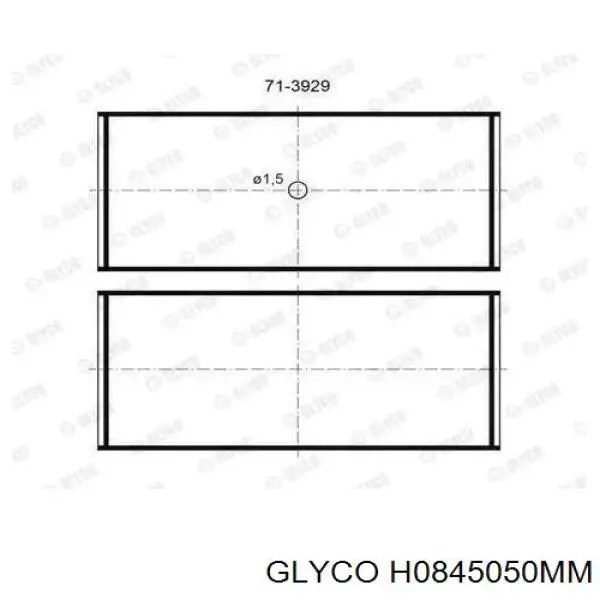 Juego de cojinetes de cigüeñal, cota de reparación +0,50 mm H0845050MM Glyco