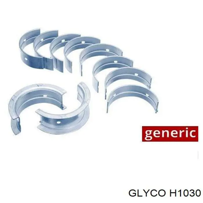 H1030 Glyco вкладыши коленвала коренные, комплект, стандарт (std)