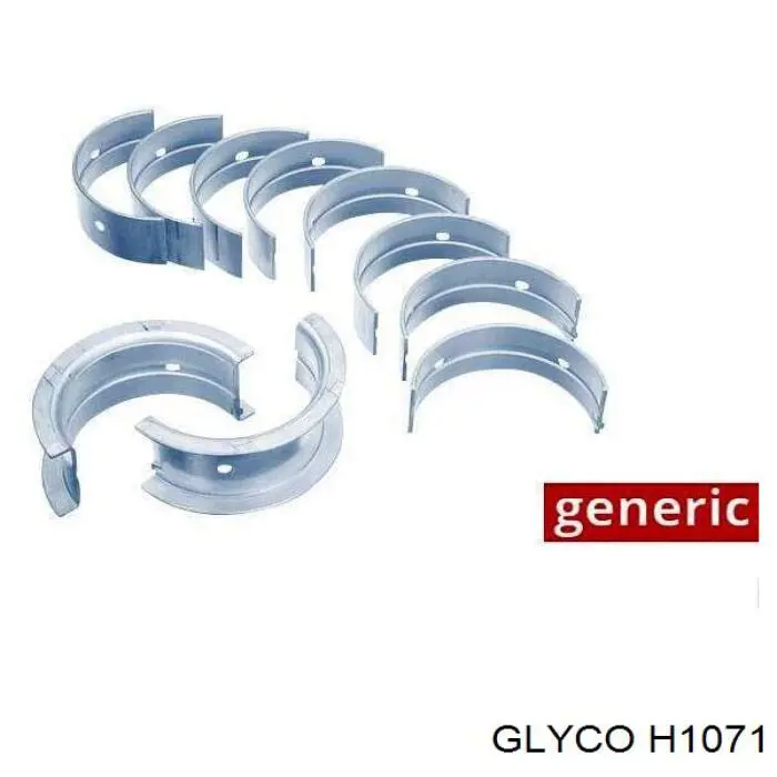 H1071 Glyco вкладыши коленвала коренные, комплект, стандарт (std)