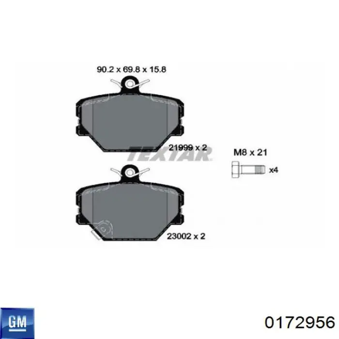 0172956 General Motors moldura da porta dianteira direita