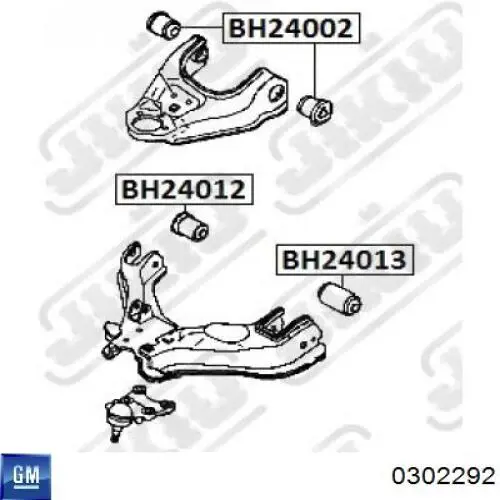 Сайлентблок переднего верхнего рычага 0302292 General Motors