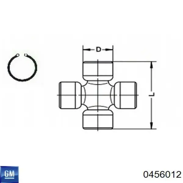 Крестовина карданного вала заднего 0456012 General Motors