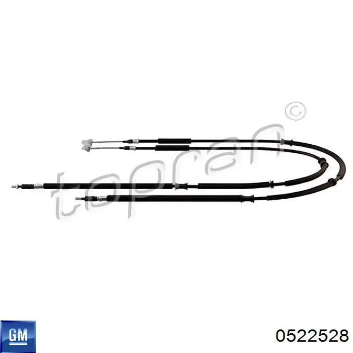 0522528 General Motors трос ручного тормоза задний правый/левый