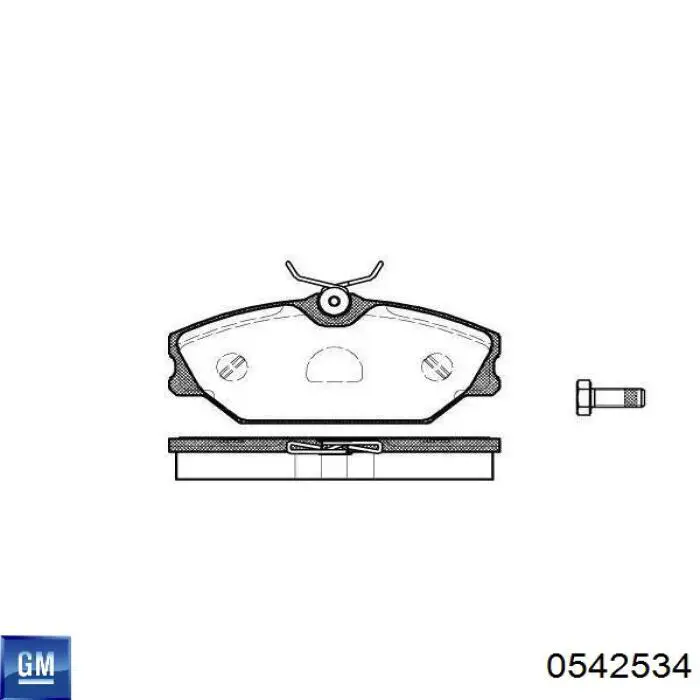 Комплект пружинок крепления дисковых колодок передних 0542534 General Motors