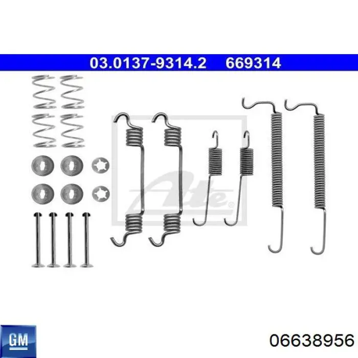 06638956 Opel ремкомплект тормозных колодок