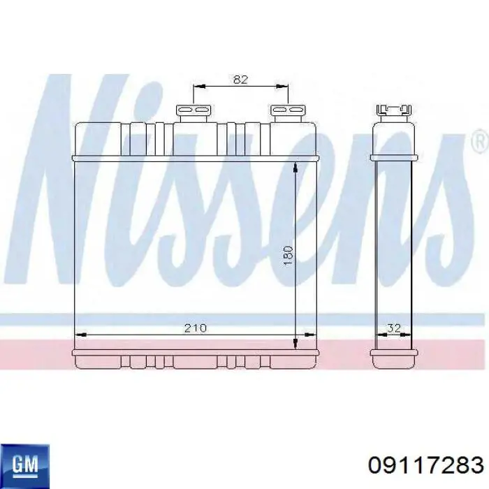 Радиатор печки 09117283 General Motors