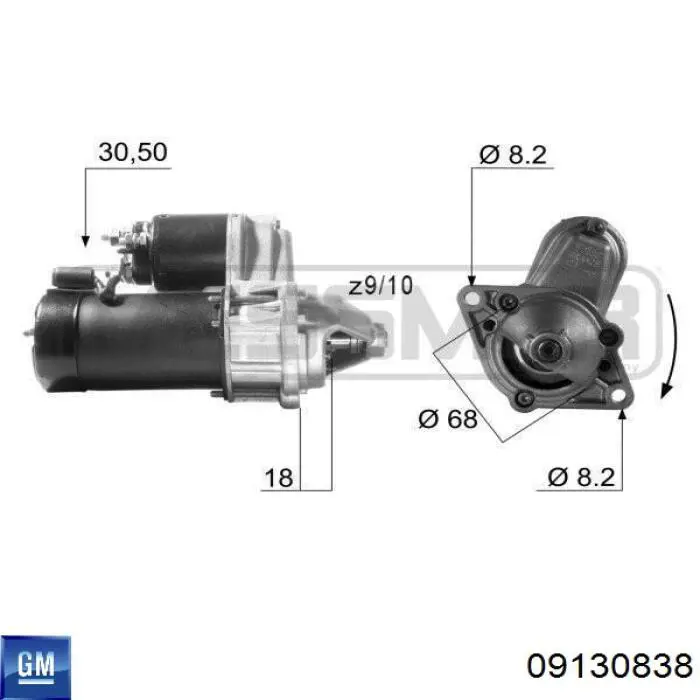 09130838 General Motors Стартер автомобиля