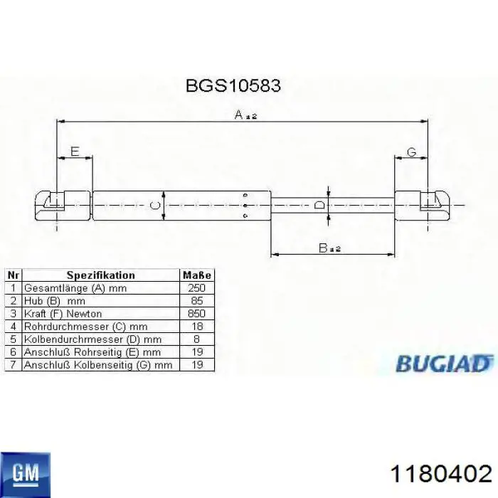 ZS04048 Japan Parts Стойка капота
