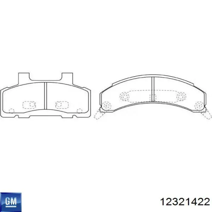 Передние тормозные колодки 12321422 General Motors