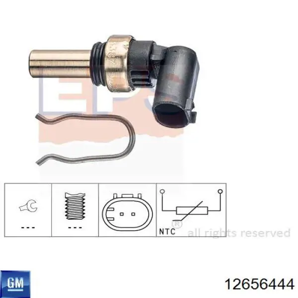 12656444 General Motors sensor de temperatura do fluido de esfriamento