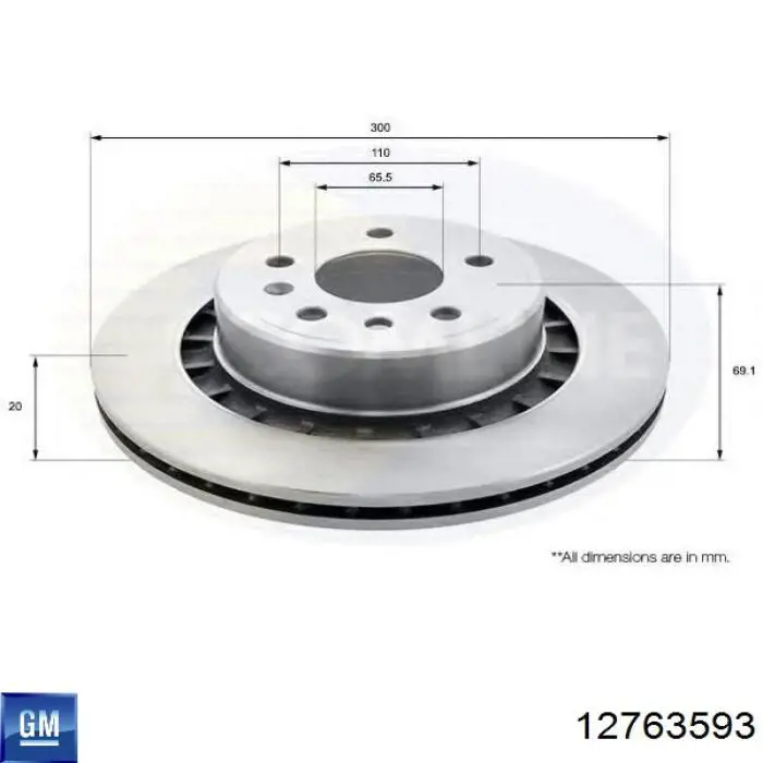 12763593 General Motors Дисковый тормоз