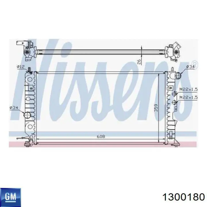 1300180 General Motors Радиатор основной