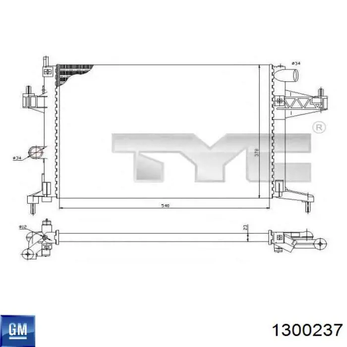 Радиатор охлаждения двигателя General Motors 1300237 цена, от 57.90 USD