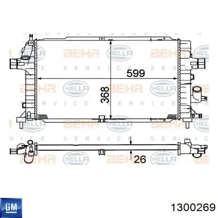 1300269 General Motors Радиатор основной