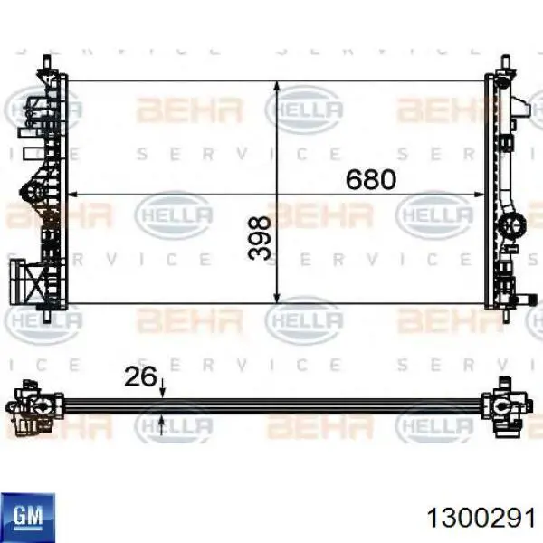 1300291 General Motors Радиатор основной