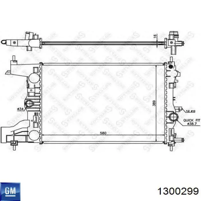 Радиатор 1300299 General Motors