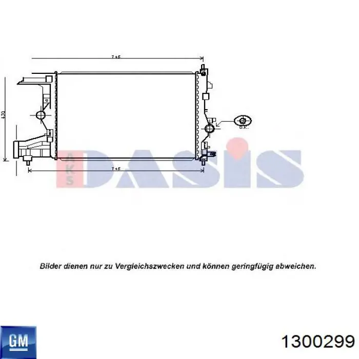 Радиатор охлаждения двигателя General Motors 1300299 цена, от 73.97 USD