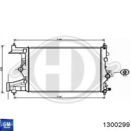 Купить 1300299 General Motors Радиатор водяной