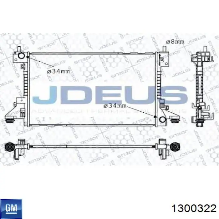 Радиатор охлаждения двигателя General Motors 1300322 цена, от 157.34 USD