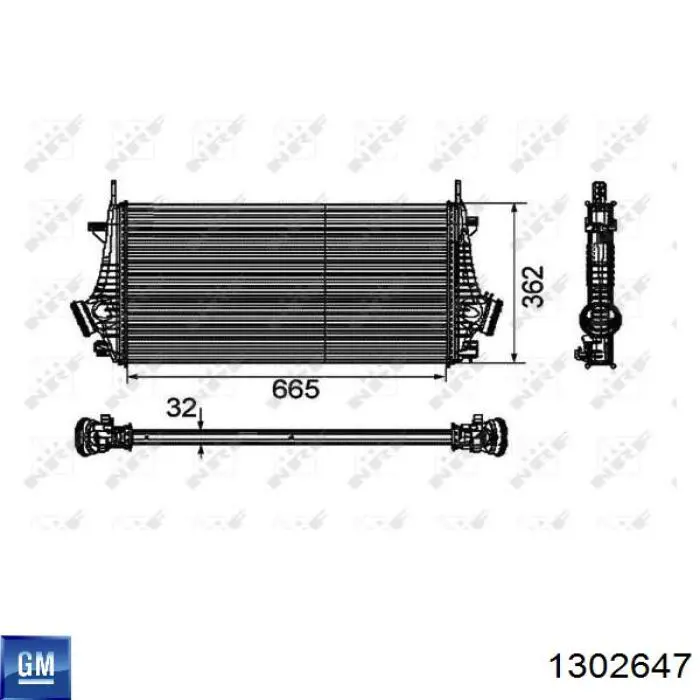 Интеркулер 1302647 General Motors