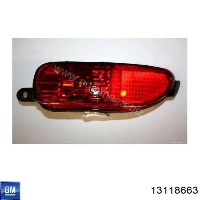 13118663 General Motors фонарь противотуманный задний правый