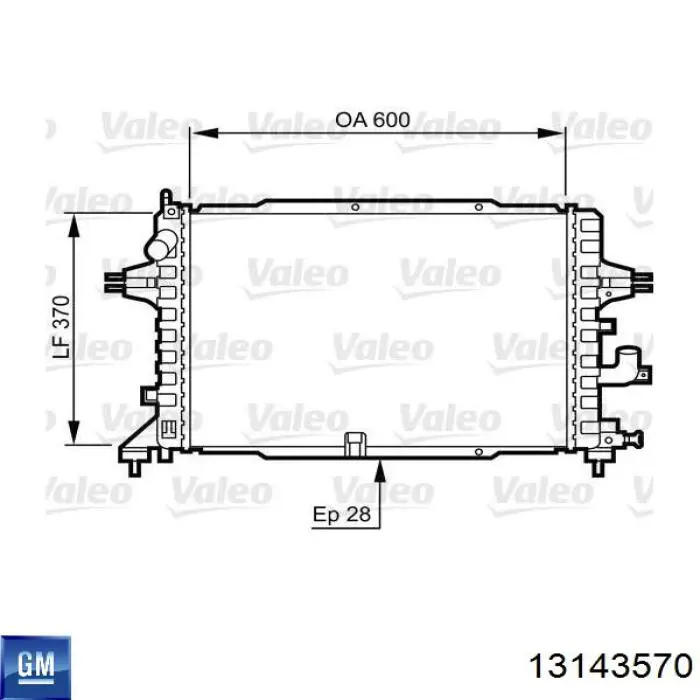 Радиатор 13143570 General Motors
