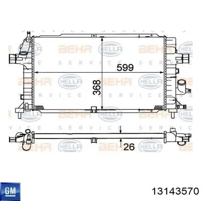 13143570 General Motors Радиатор основной