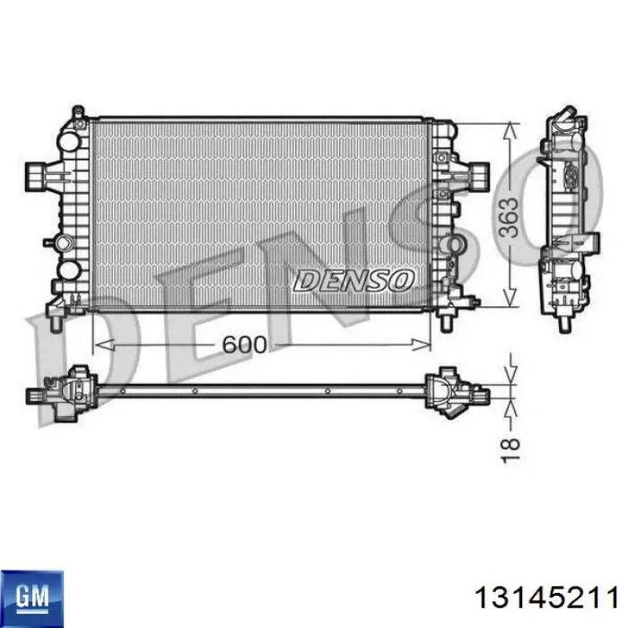 Купить 13145211 General Motors Радиатор водяной