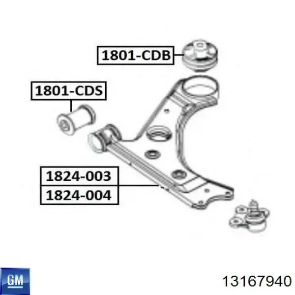 Сайлентблок переднего рычага 13167940 General Motors