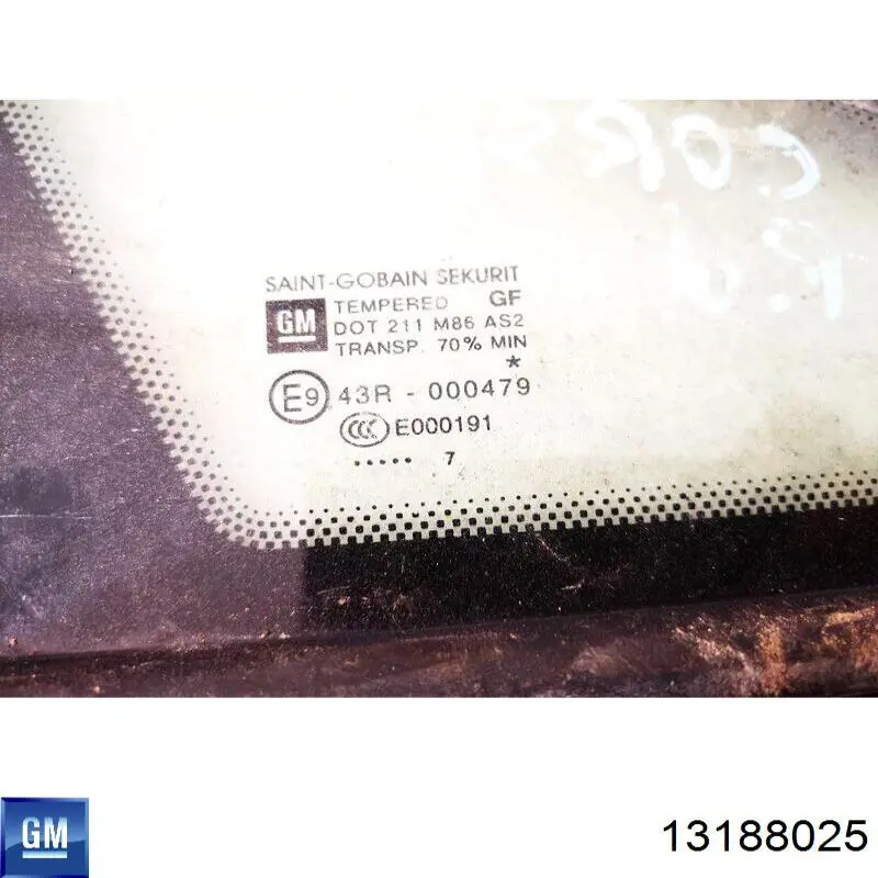 Купить 13188025 General Motors Стекло боковое (спальника) правое