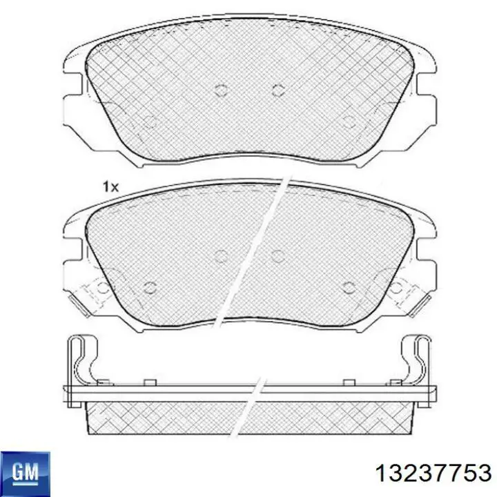 Передние тормозные колодки 13237753 General Motors