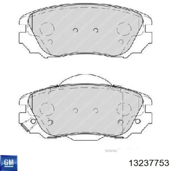 Тормозные колодки General Motors 13237753