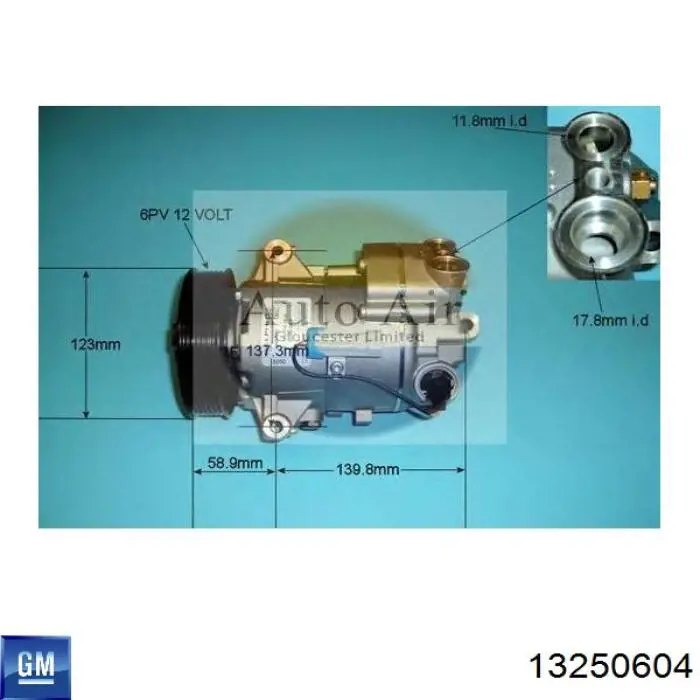 Компрессор системы кондиционирования General Motors 13250604 цена, от 112.49 USD