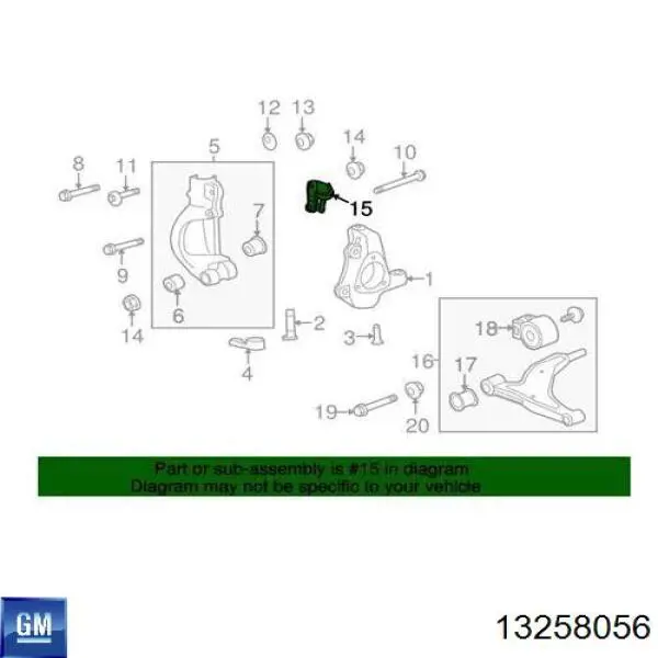 Верхняя шаровая опора General Motors 13258056 цена, от 35.51 USD