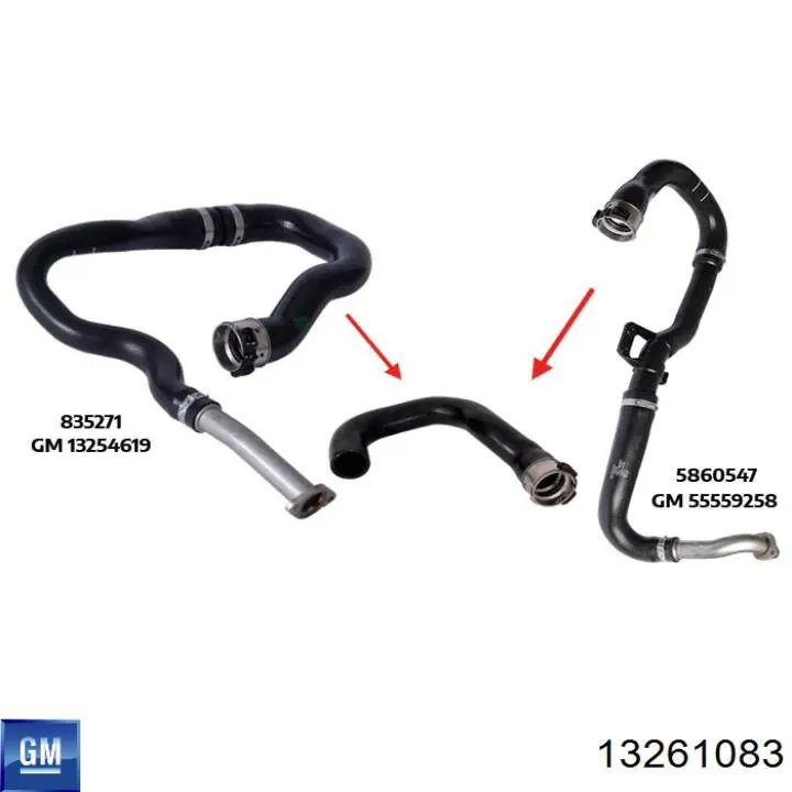 Патрубок системы охлаждения General Motors 13261083
