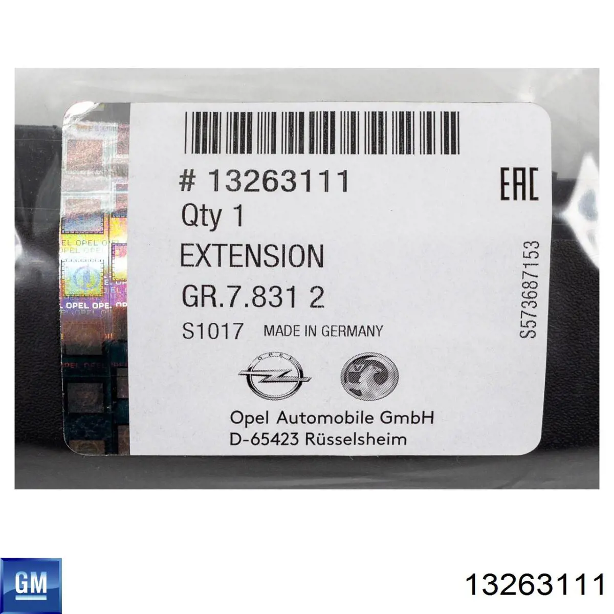 Купить 13263111 General Motors Молдинг бампера переднего левый