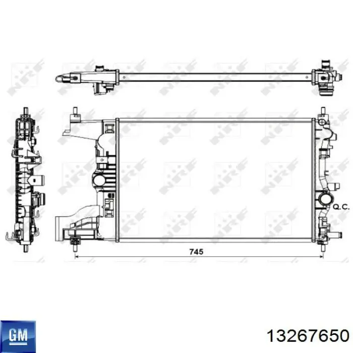 Купить 13267650 General Motors Радиатор водяной