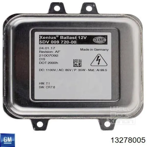 Блок розжига ксенона 13278005 General Motors
