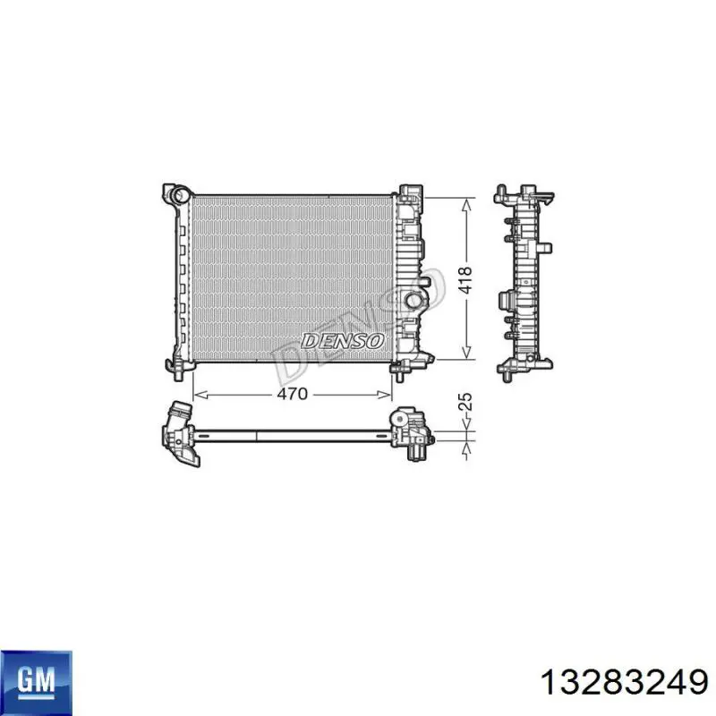 Радиатор 13283249 General Motors