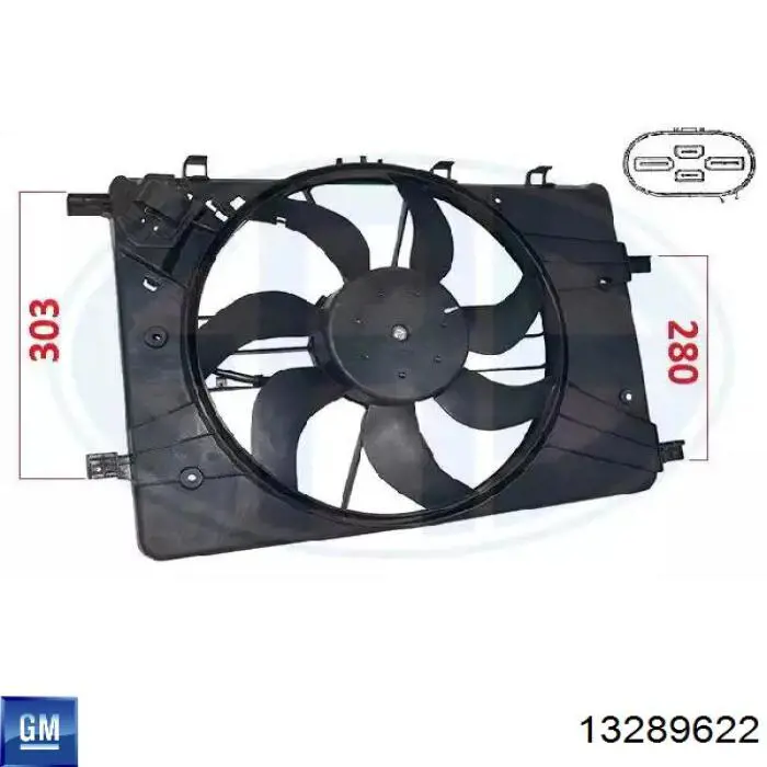 Электровентилятор охлаждения в сборе General Motors 13289622 цена, от 83.88 USD