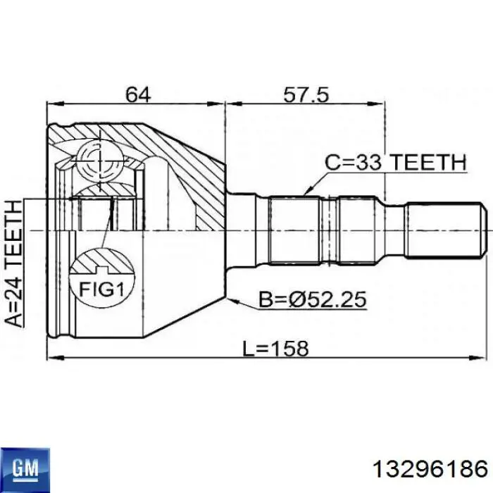 13296186 General Motors Наружная граната