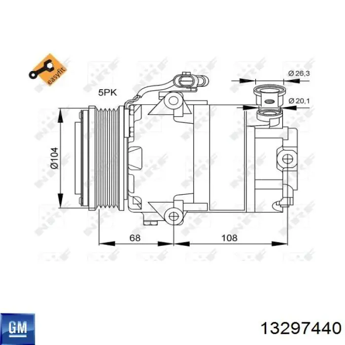13297440 Opel compressor de aparelho de ar condicionado