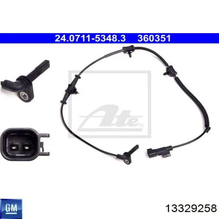 Датчик ABS передний General Motors 13329258