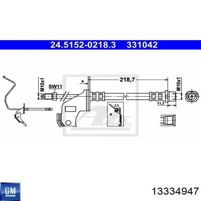 Купить 331279 Adriauto Шланг тормозной задний левый