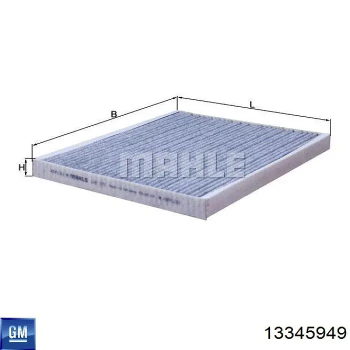 Воздушный фильтр салона General Motors 13345949