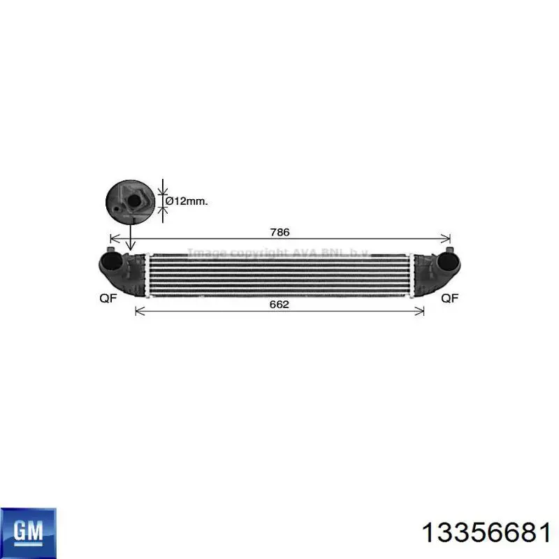 13356681 General Motors radiador de intercooler