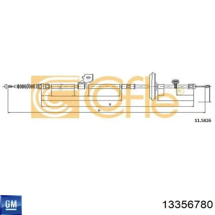 13356780 General Motors cabo do freio de estacionamento traseiro esquerdo